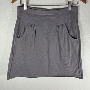 Athleta A-line Mini Skirt Size S Gray Athletic Pull On Stretch Pockets Summer